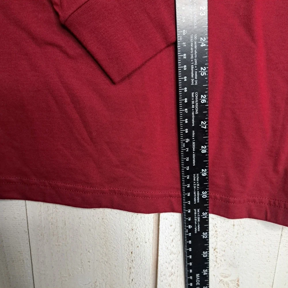 Cabincore Nostalgic Burgundy Rugged Men's XL Long Sleeve T Shirt The North Face